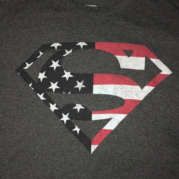 Superman American flag USA Fourth of July t-shirt - Picture 3 of 4
